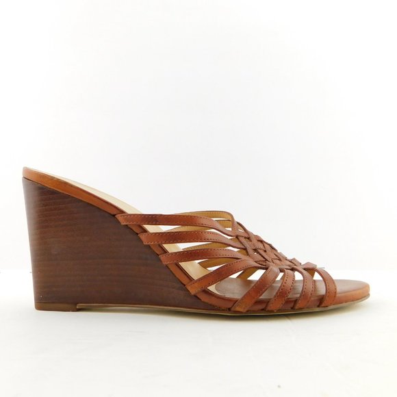 COLE HAAN Natural Brown Wedge Slide Sandals 8 - Picture 2 of 8